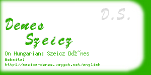 denes szeicz business card